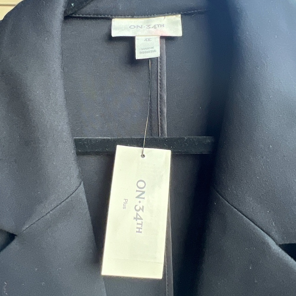 🆕🖤ON 34th Plus Size Black Ponte Blazer Jacket Women’s 4X Classic Workwear Office - Picture 12 of 17